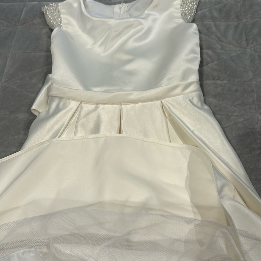 Adele Elegant White Kids Dress  size7-8 - Picture 8 of 10